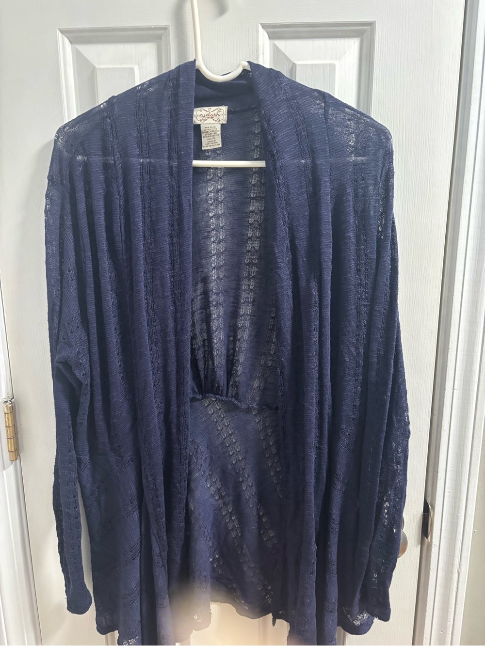 eyelash couture Navy Open-Front Lightweight Cardigan